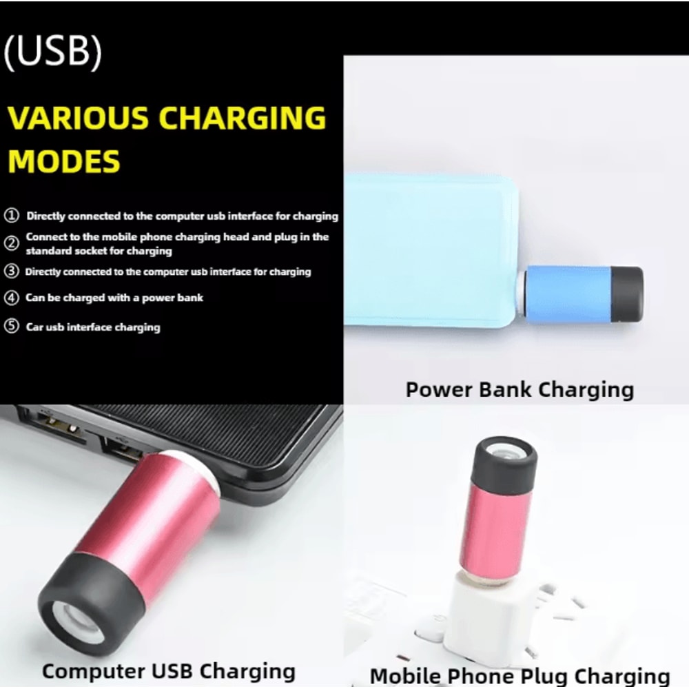 Outdoor Keychain Rechargeable LED Mini Pocket Flashlight For Camping Hiking And Emergencies 4