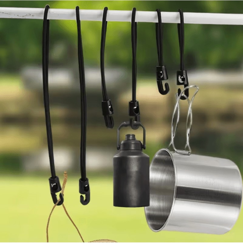 Bungee Cord With Hooks High Elasticity Rubber Tensioner For Camping Tarpaulin And Outdoor Gear 1