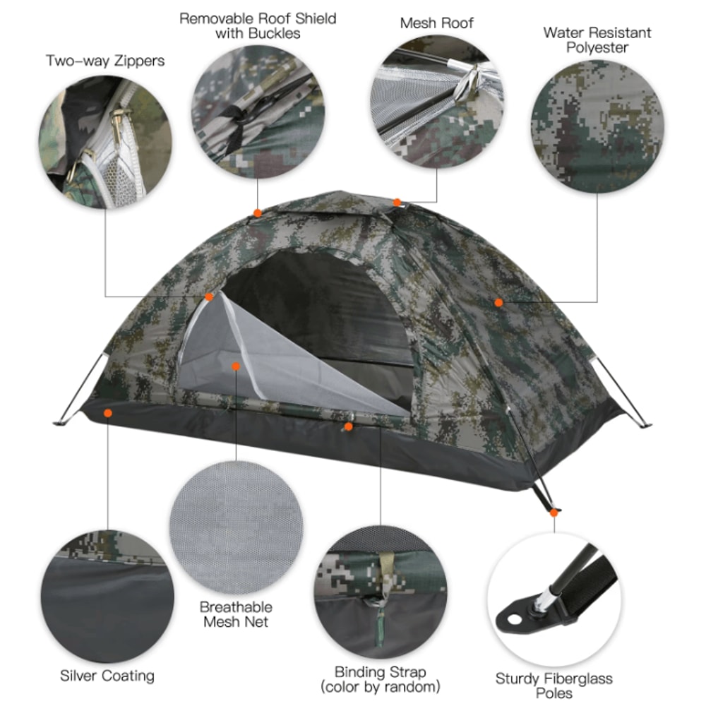 Tomshoo Ultralight Camping Tent 1 Or 2 Person Portable Hiking Shelter With UPF 30 Sun Protection 1