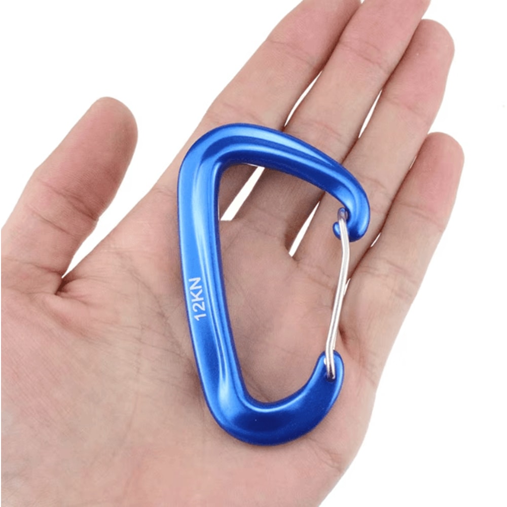 12KN Small Climbing Carabiner DShape Safety Lock Hook For Outdoor Camping And Hiking 1