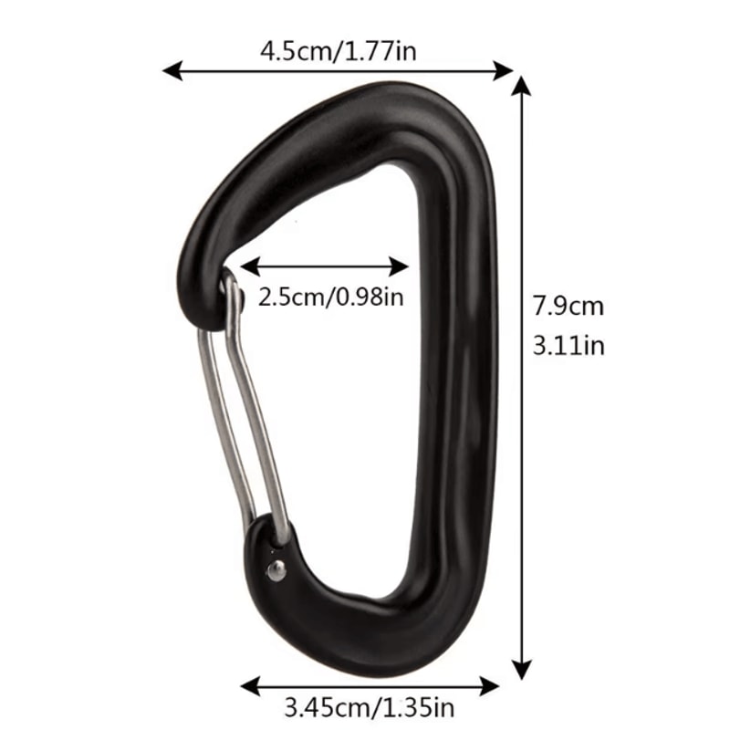 12KN Small Climbing Carabiner DShape Safety Lock Hook For Outdoor Camping And Hiking 4