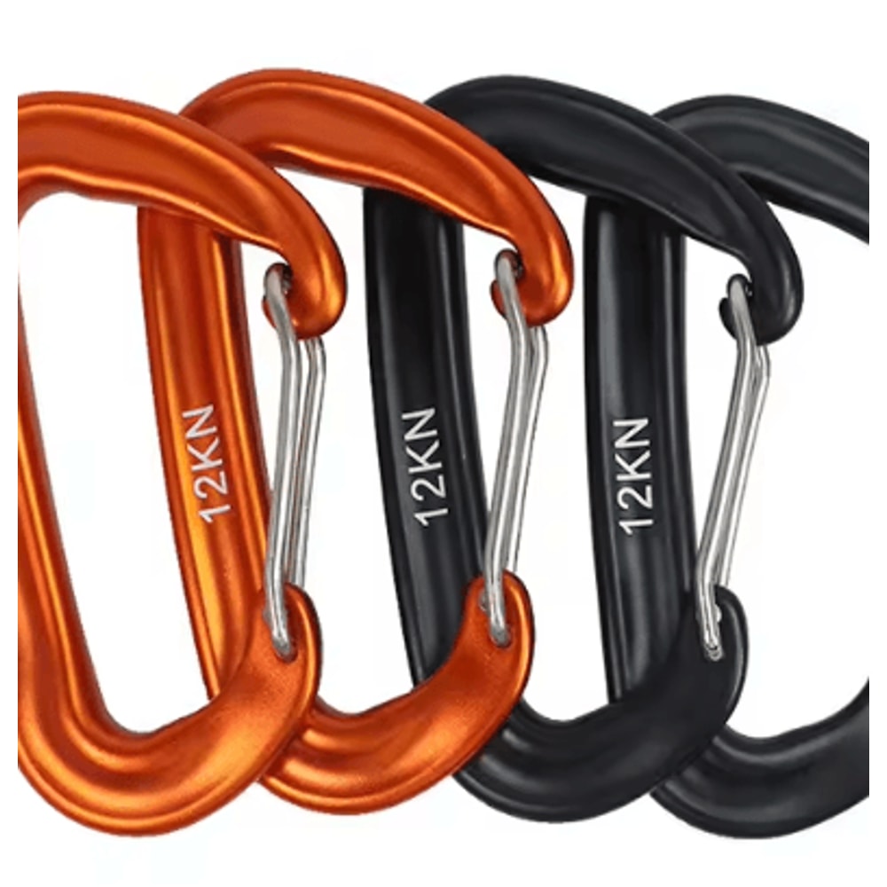 12KN Small Climbing Carabiner DShape Safety Lock Hook For Outdoor Camping And Hiking 5