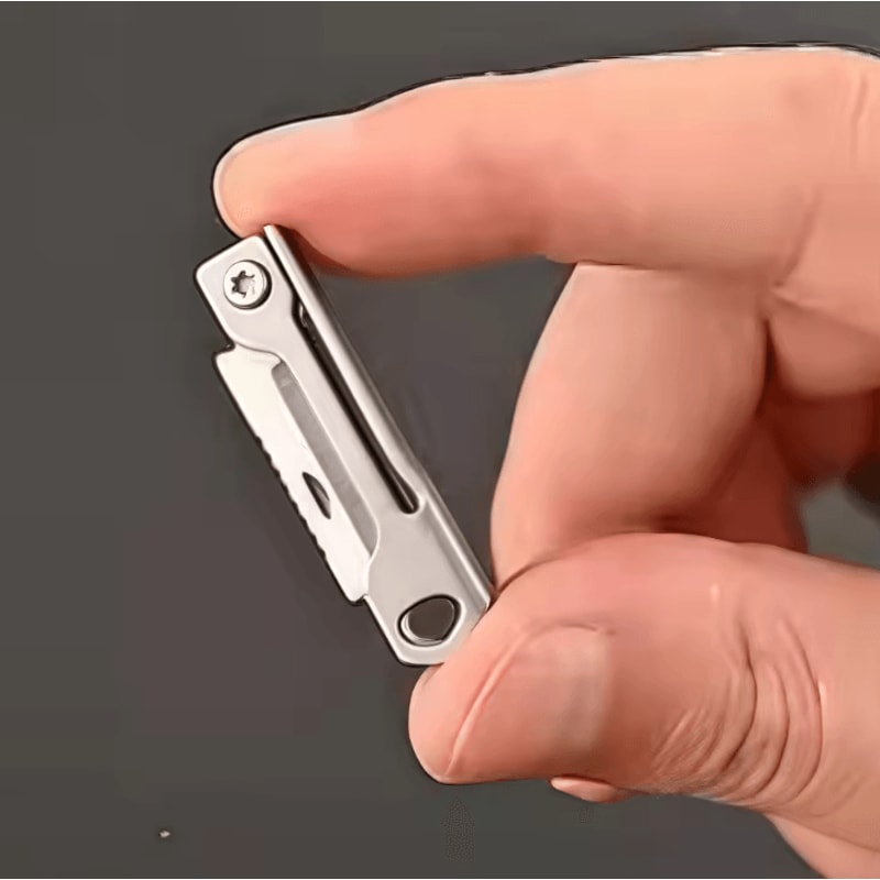 Compact Stainless Steel Folding Pocket Knife Keychain Tool For Camping Hiking And Everyday Carry 1
