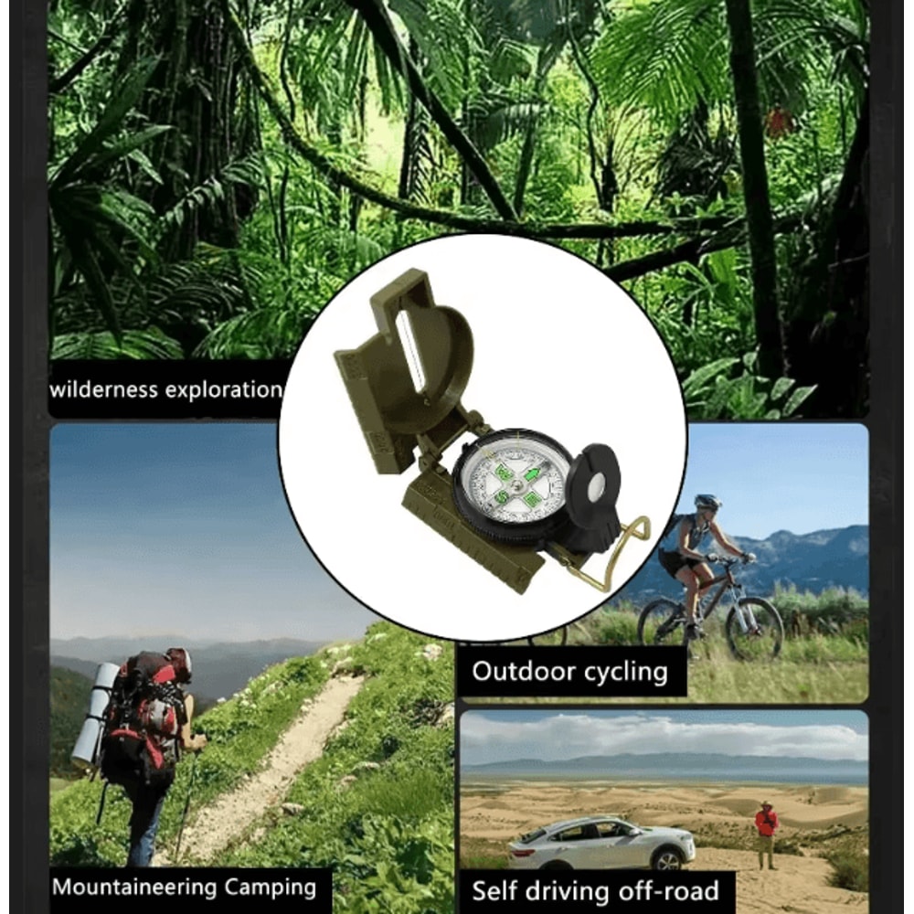 HighPrecision Military Lensatic Compass Aluminum Alloy Folding Outdoor Navigation Tool 4