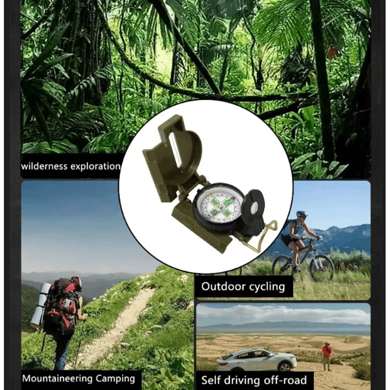 HighPrecision Military Lensatic Compass Aluminum Alloy Folding Outdoor Navigation Tool 4