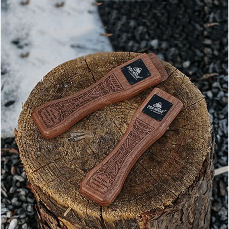 Adjustable Outdoor Grill Pan Handle HeatResistant Solid Wood Grip For Camping BBQ 5