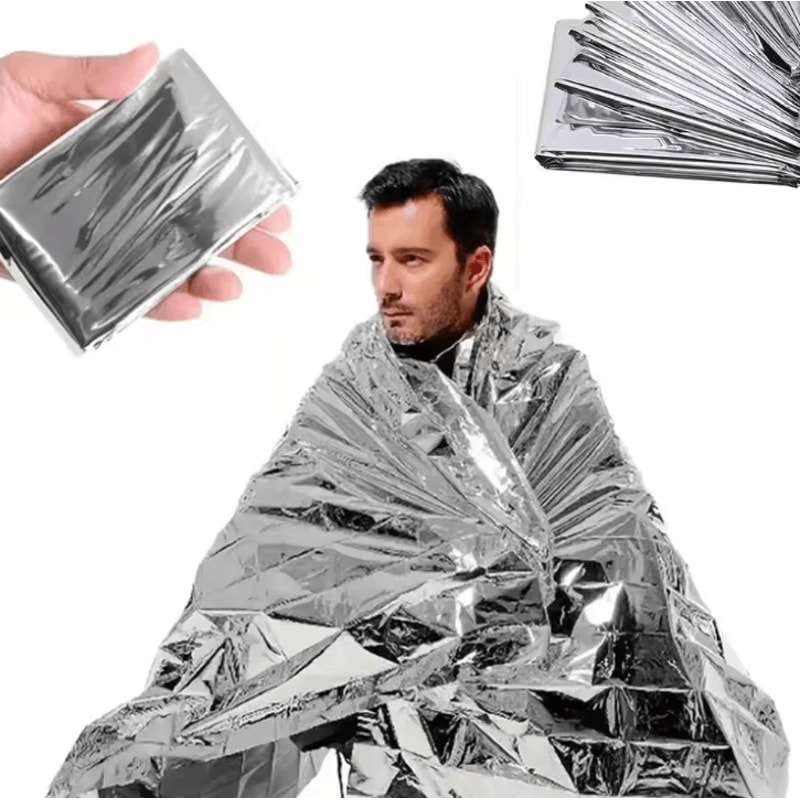 Emergency Thermal Survival Blanket Windproof Waterproof Foil Outdoor Rescue Gear For Camping Hiki 1