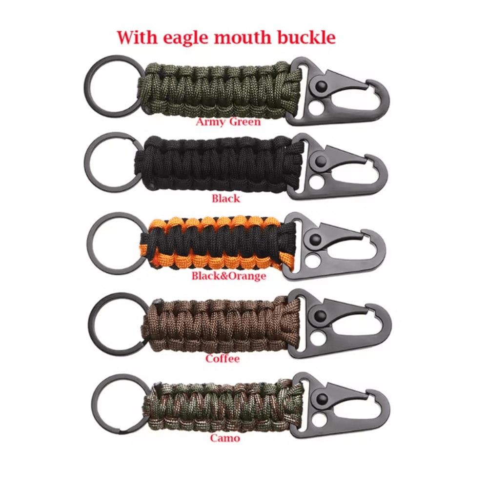 MultiTool Paracord Survival Keychain Carabiner Rope Emergency Gear For Outdoor Camping Everyday 4