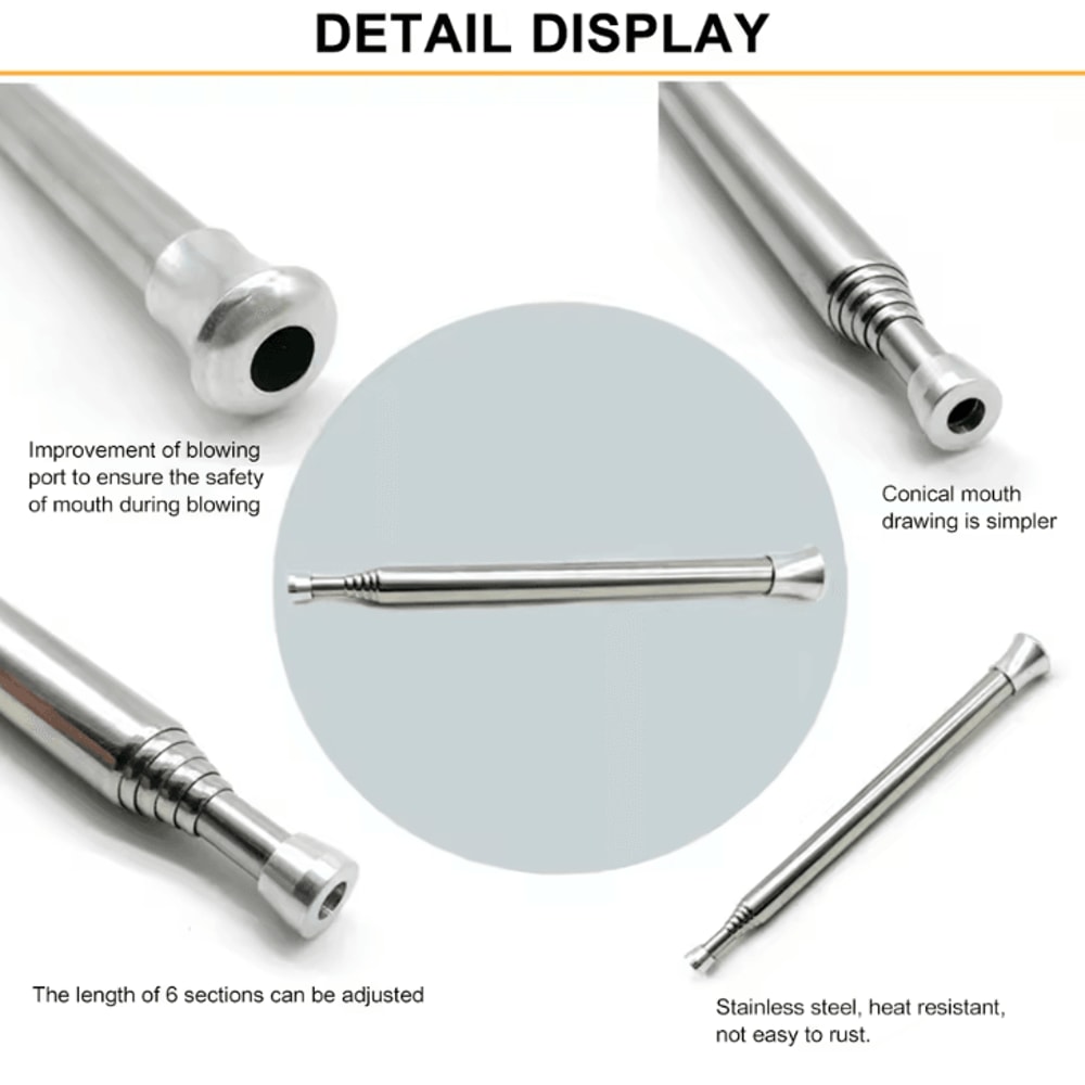Retractable Camping Fire Blow Tube Portable Stainless Steel Fire Starter For Outdoor Cooking Surv 0