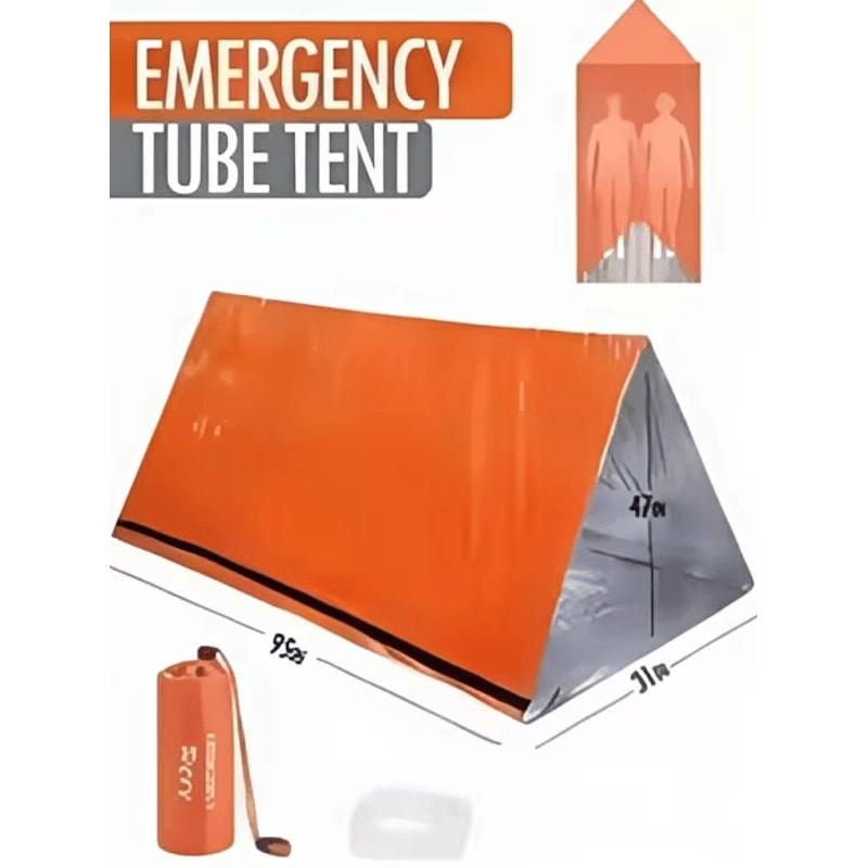 2Person Emergency Survival Shelter Tent Waterproof Mylar Bivy With Thermal Sleeping Bag SOS Rescu 6