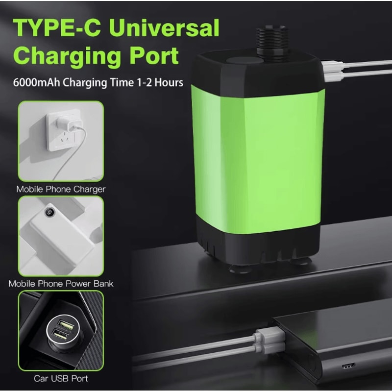 Portable Camping Shower Pump 6000mAh Rechargeable Outdoor Shower Kit With Digital Display 4