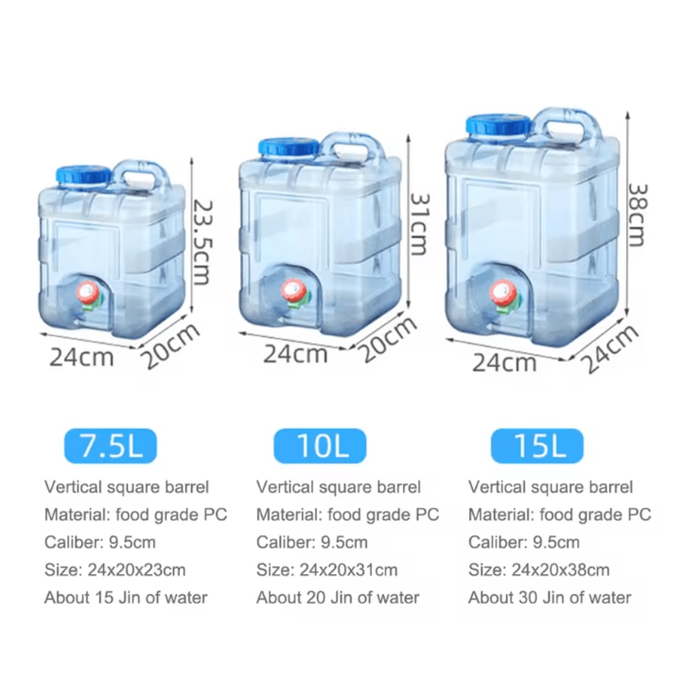 Portable Camping Water Container With Spigot 751015L Leakproof Drinking Water Storage Tank 5
