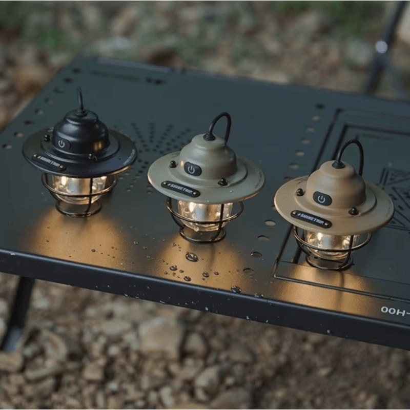 Retro USB Rechargeable Camping Lantern Portable LED Hanging Tent Light For Outdoor Adventures 0