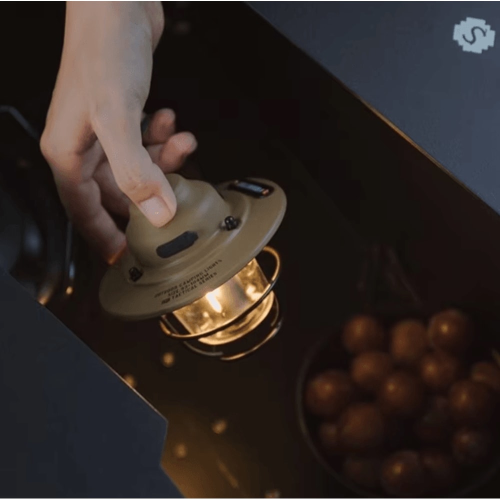 Retro USB Rechargeable Camping Lantern Portable LED Hanging Tent Light For Outdoor Adventures 2