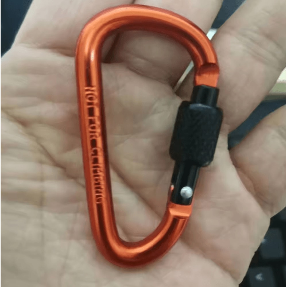 MultiColor Aluminum Carabiner Keychain Clip DShape Locking Hook For Camping Hiking Everyday Carry 3
