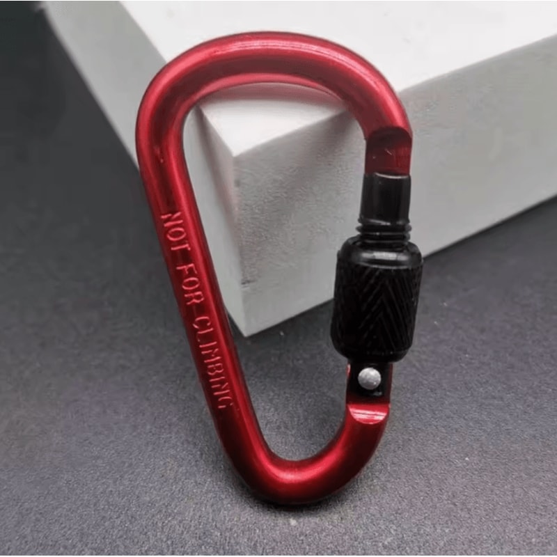 MultiColor Aluminum Carabiner Keychain Clip DShape Locking Hook For Camping Hiking Everyday Carry 5
