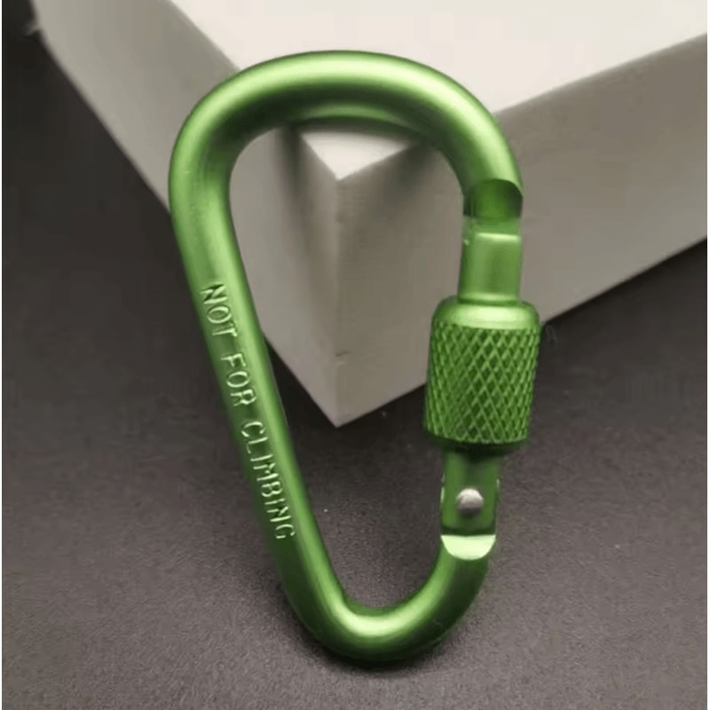 MultiColor Aluminum Carabiner Keychain Clip DShape Locking Hook For Camping Hiking Everyday Carry 7