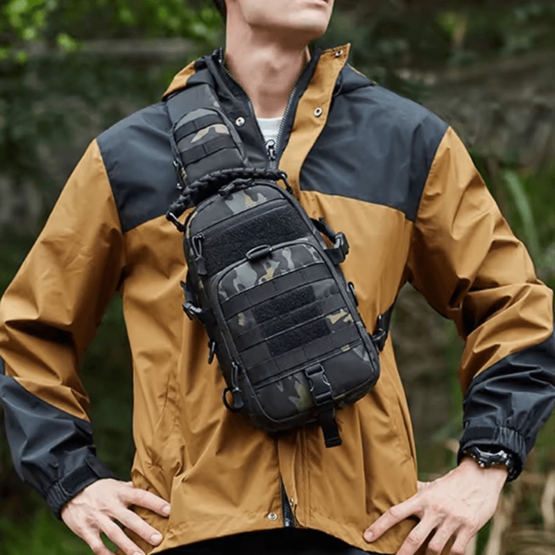 Tactical MOLLE Chest Sling Bag Outdoor Sports Shoulder Pack For Hiking Cycling Travel 1