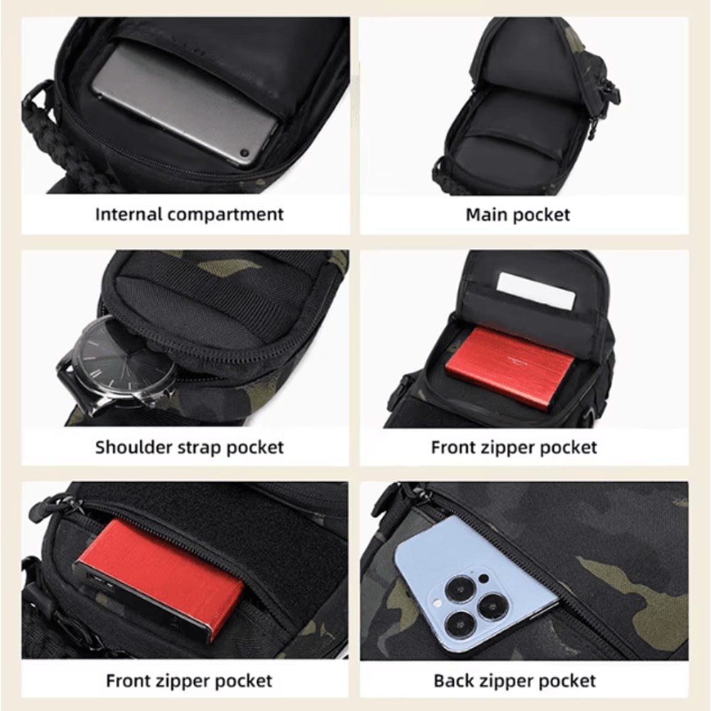Tactical MOLLE Chest Sling Bag Outdoor Sports Shoulder Pack For Hiking Cycling Travel 4