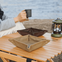 portable camping organizer tray – compact foldable storage box for travel, camping & outdoor gear