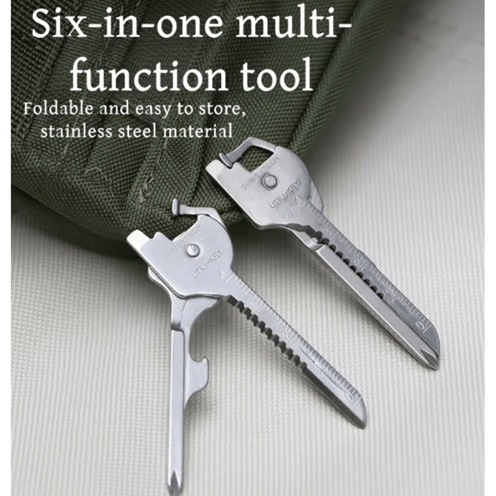 6in1 EDC Keychain MultiTool Folding Pocket Pliers Screwdriver Bottle Opener For Camping And Every 0
