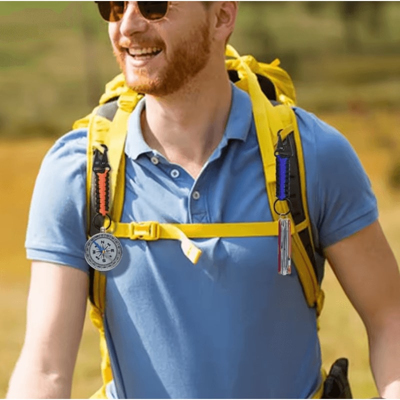 HeavyDuty Paracord Keychain With Carabiner Military Braided Survival Keychain Lanyard For Camping 2