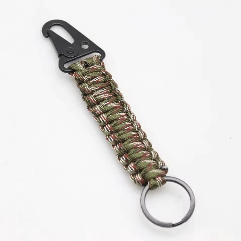HeavyDuty Paracord Keychain With Carabiner Military Braided Survival Keychain Lanyard For Camping 10