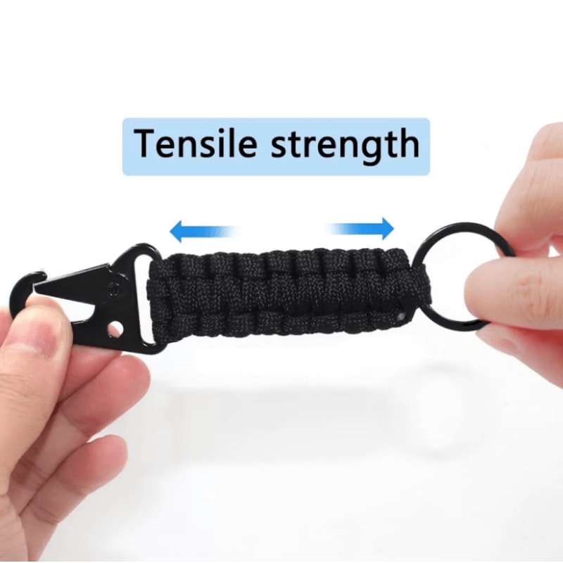 HeavyDuty Paracord Keychain With Carabiner Military Braided Survival Keychain Lanyard For Camping 4