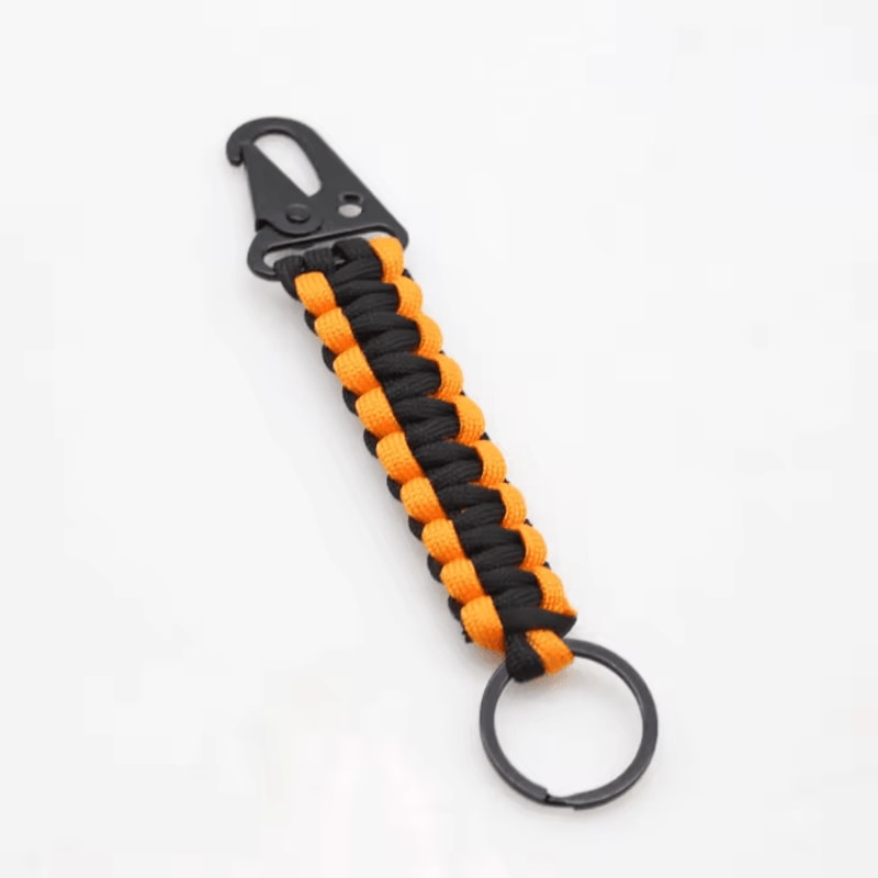 HeavyDuty Paracord Keychain With Carabiner Military Braided Survival Keychain Lanyard For Camping 7