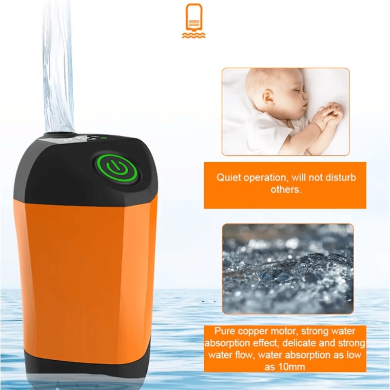 Portable Camping Shower Pump USB Rechargeable Portable Outdoor Shower For Camping Beach Hiking Pe 2