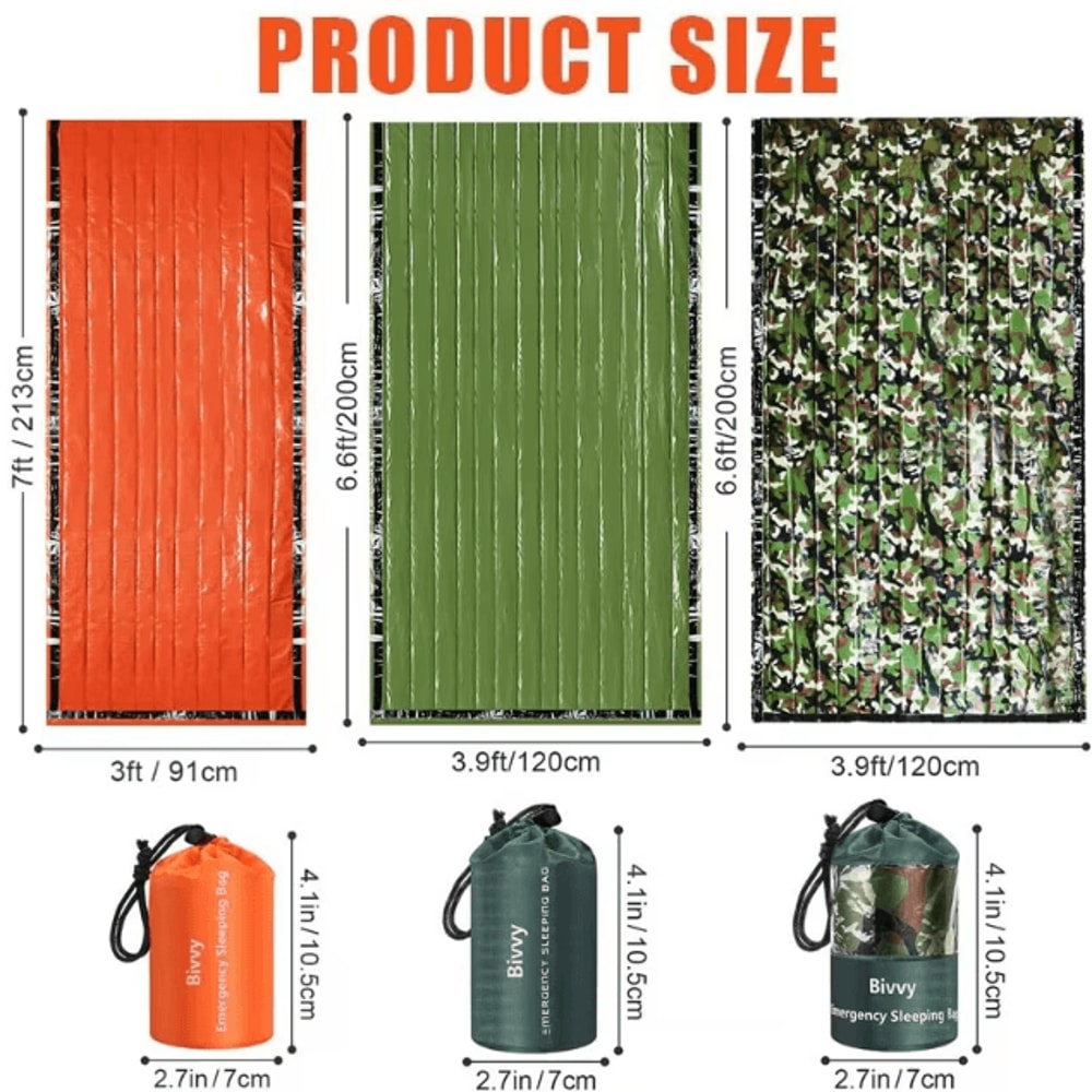 UltraLight Emergency Sleeping Bag Waterproof Mylar Thermal Survival Sleeping Bag For Camping Hikin 5