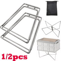 portable cooler box stand – foldable camping cooler stand ice box holder & storage support shelf