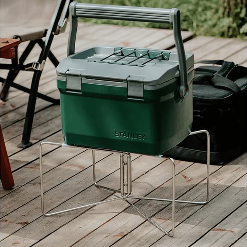 Portable Cooler Box Stand Foldable Camping Cooler Stand Ice Box Holder Storage Support Shelf 2