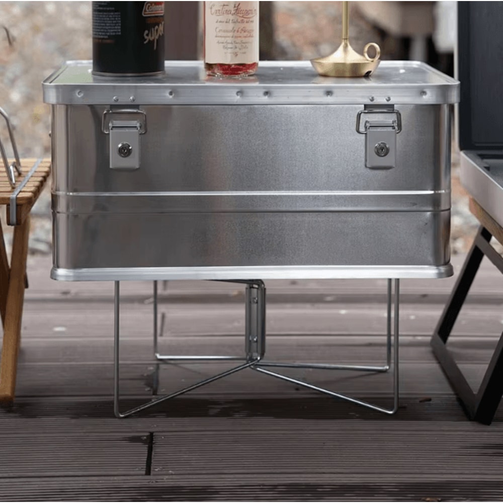 Portable Cooler Box Stand Foldable Camping Cooler Stand Ice Box Holder Storage Support Shelf 4