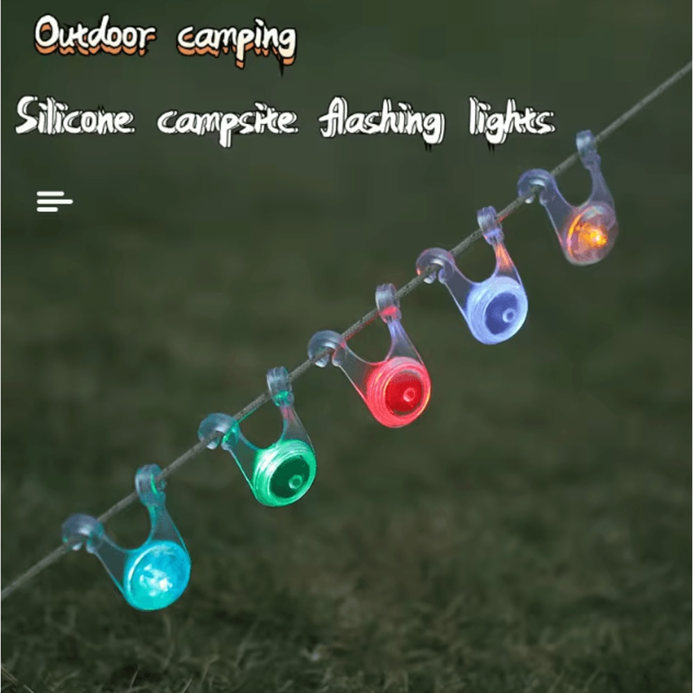 Waterproof LED Tent Rope Lights 10Pack Camping Rope Guard Lights For Tent Lines Fishing Night Saf 2