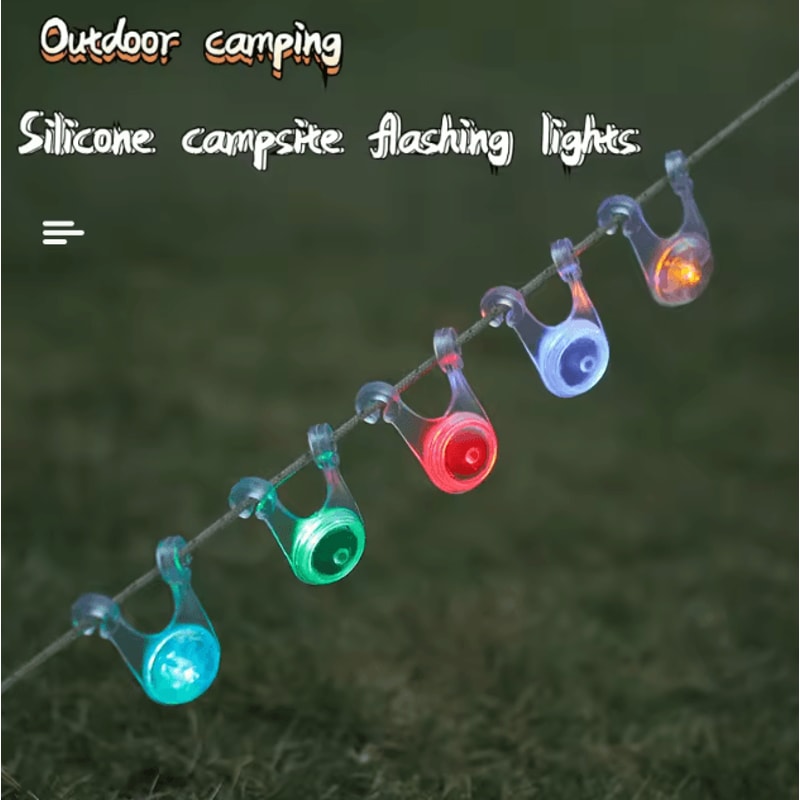 Waterproof LED Tent Rope Lights 10Pack Camping Rope Guard Lights For Tent Lines Fishing Night Saf 2