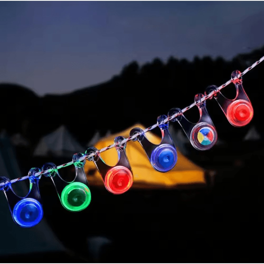 Waterproof LED Tent Rope Lights 10Pack Camping Rope Guard Lights For Tent Lines Fishing Night Saf 3
