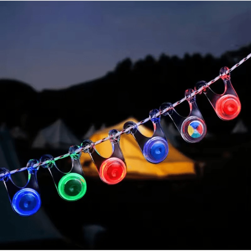 Waterproof LED Tent Rope Lights 10Pack Camping Rope Guard Lights For Tent Lines Fishing Night Saf 3