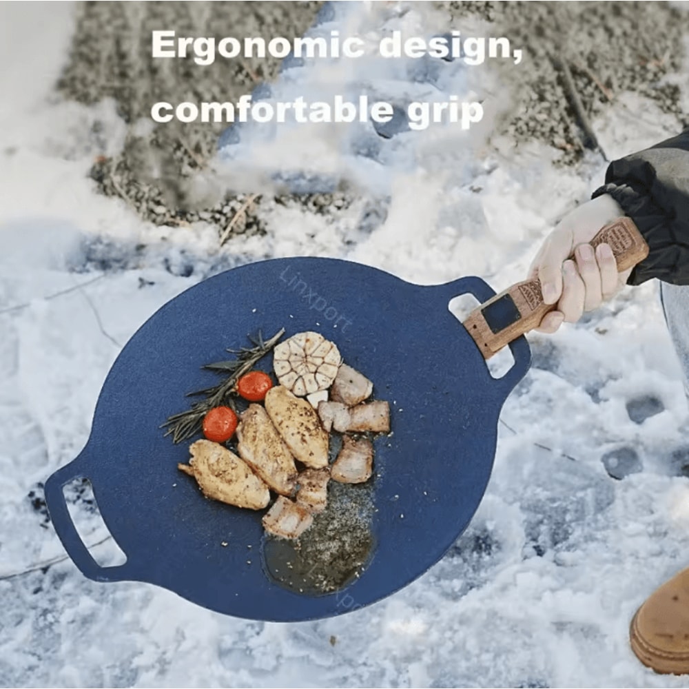 Adjustable Outdoor Grill Pan Handle HeatResistant Wooden BBQ Pan Grip For Camping Grilling Outdoo 2