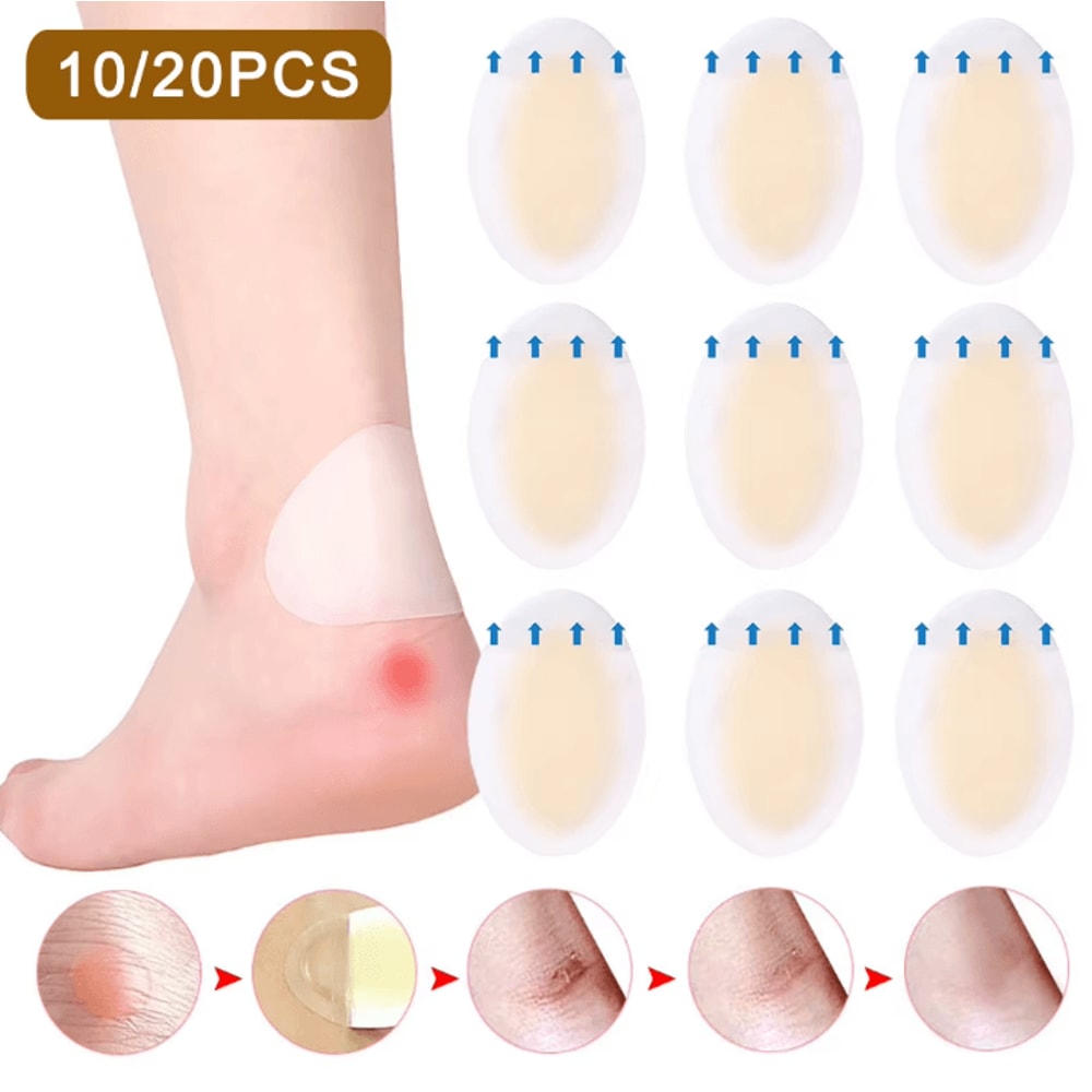 Hydrocolloid Heel Blister Patches AntiFriction Hydrocolloid Foot Patch Bandages For Outdoor Hiking 1