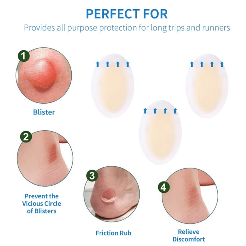 Hydrocolloid Heel Blister Patches AntiFriction Hydrocolloid Foot Patch Bandages For Outdoor Hiking 2