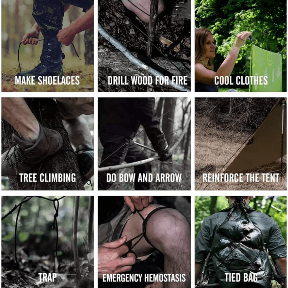 Military Paracord Keychain Carabiner Braided Paracord Survival Keychain With Bottle Opener For Cam 5