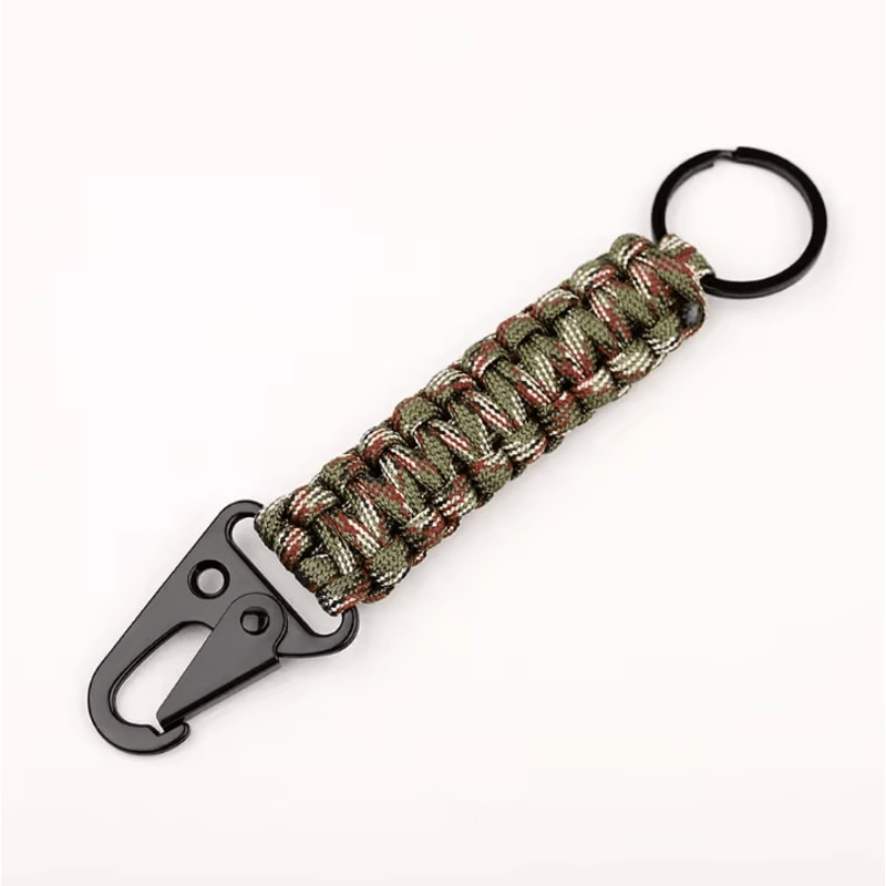 Military Paracord Keychain Carabiner Braided Paracord Survival Keychain With Bottle Opener For Cam 9