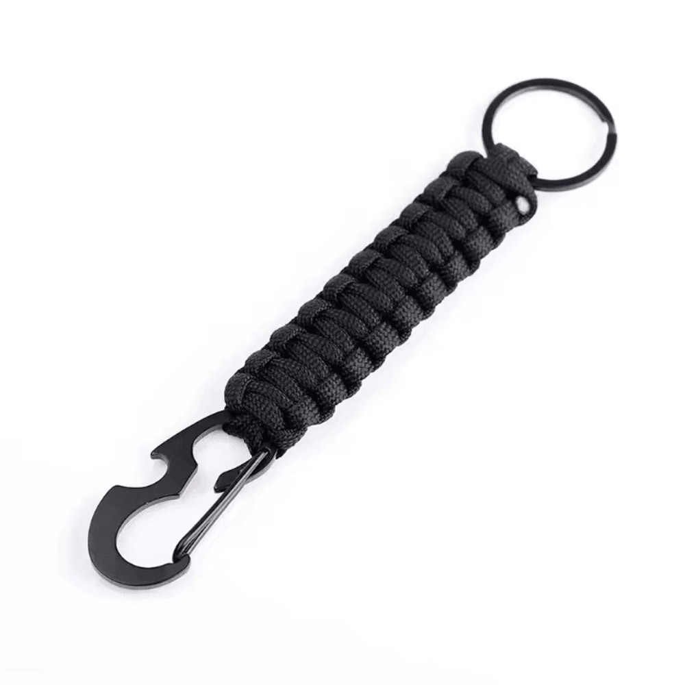 Military Paracord Keychain Carabiner Braided Paracord Survival Keychain With Bottle Opener For Cam 13