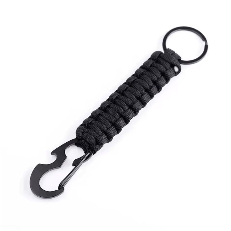 Military Paracord Keychain Carabiner Braided Paracord Survival Keychain With Bottle Opener For Cam 13