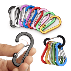 aluminum carabiner clip set – 6pcs d-ring keychain carabiner hooks for camping, hiking & outdoor gear