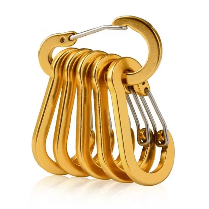 Aluminum Carabiner Clip Set 6PCS DRing Keychain Carabiner Hooks For Camping Hiking Outdoor Gear 9