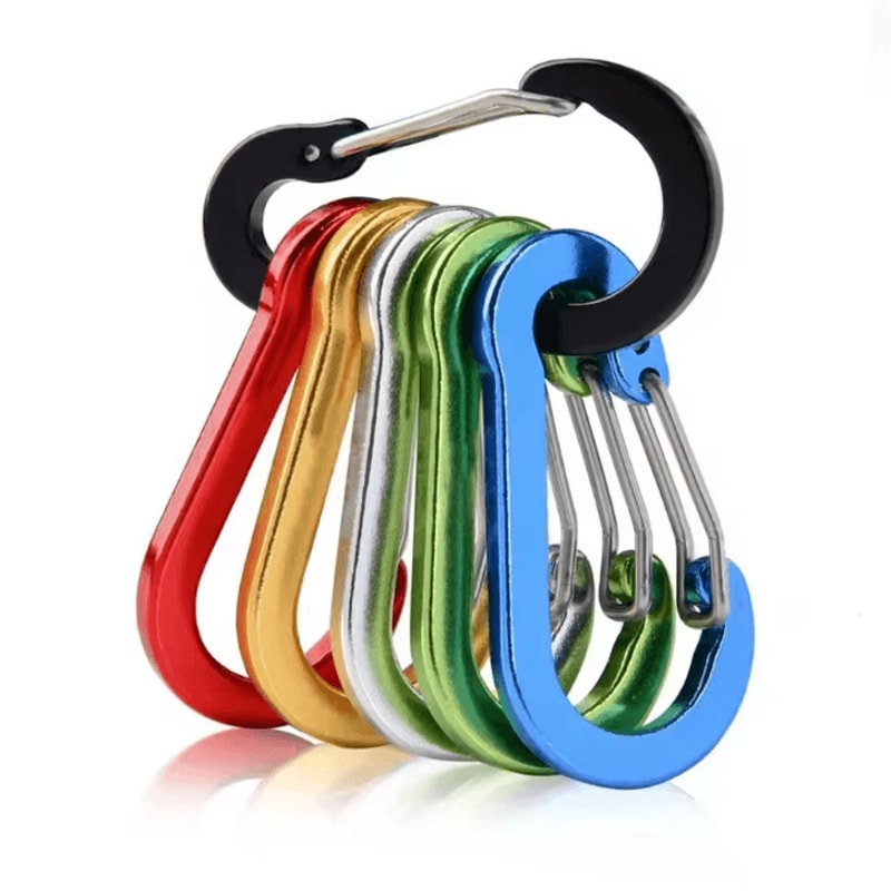 Aluminum Carabiner Clip Set 6PCS DRing Keychain Carabiner Hooks For Camping Hiking Outdoor Gear 12