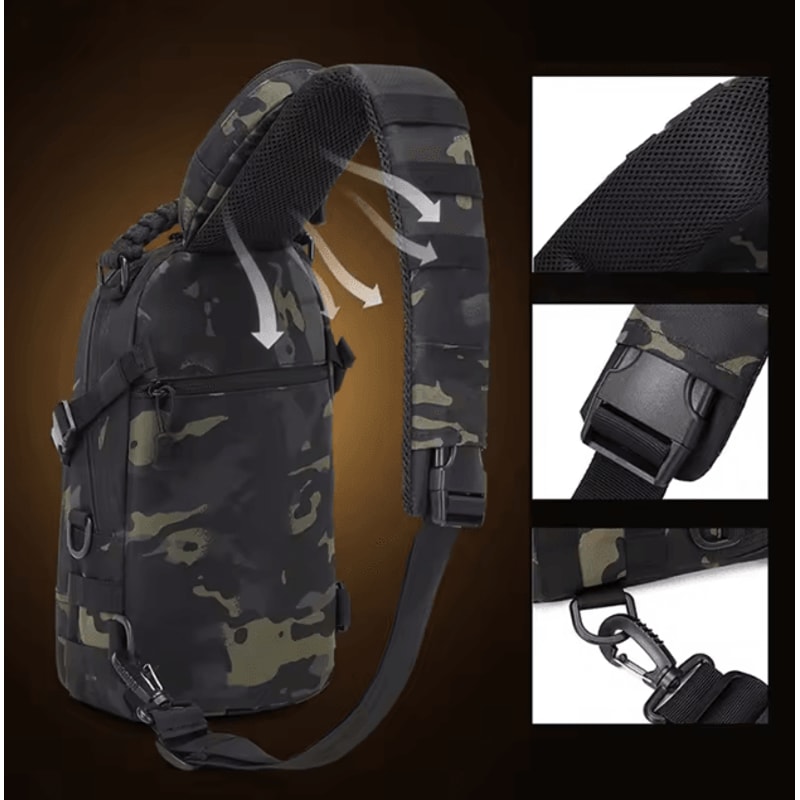 Tactical Camping Chest Sling Bag MOLLE Outdoor Chest Pack For Hiking Cycling Fishing Travel 1