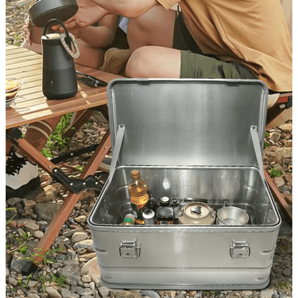 HeavyDuty Aluminum Camping Storage Box 3080L Outdoor Gear Storage Trunk For Camping Travel Overla 0